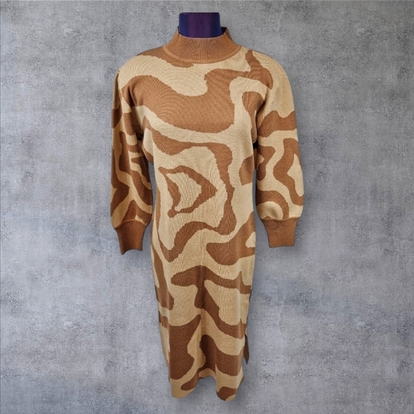 Anthropologie Dolan Charlize Sweater Midi Dress Mock Turtleneck Size Large Women - Picture 1 of 11
